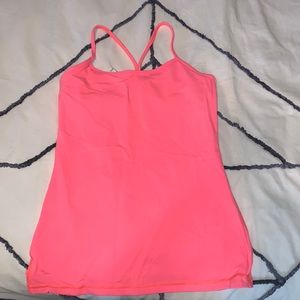 Lululemon pink tank top with built in bra